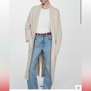 Mango OVERSIZED KNITTED COAT WITH POCKETS